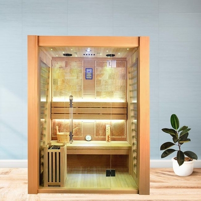 Sitio interior de la sauna del vapor de madera de la cicuta del tamaño de 3 personas con el calentador eléctrico
