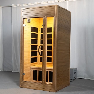 Calentadores interiores radiantees Mini Wooden Infrared Sauna 1 - del carbono persona 2