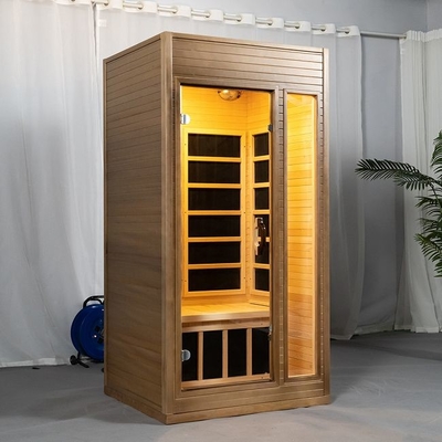 Calentadores interiores radiantees Mini Wooden Infrared Sauna 1 - del carbono persona 2