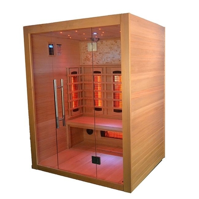 Sitio seco casero de madera de la sauna del espectro completo interior de 3 personas en cicuta
