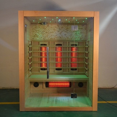 Sitio seco casero de madera de la sauna del espectro completo interior de 3 personas en cicuta
