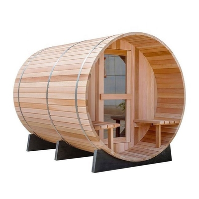 Sitio tradicional de Heater Outdoor Wooden Barrel Sauna del vapor con el pórtico
