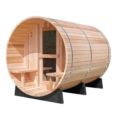 Sitio tradicional de Heater Outdoor Wooden Barrel Sauna del vapor con el pórtico