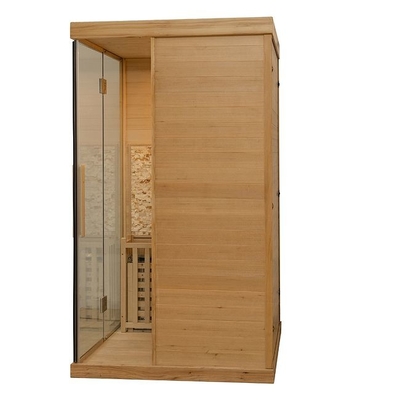 Sitio de madera de la sauna del vapor tradicional interior del uso del hogar 3KW para 2 personas