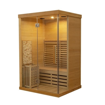 Sitio de madera de la sauna del vapor tradicional interior del uso del hogar 3KW para 2 personas