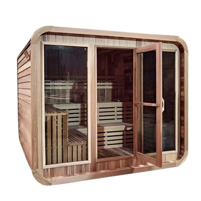 Sala de sauna seca al aire libre de cedro para la salud y la relajación 15 ~ 90 ° C Requiere montaje de temperatura