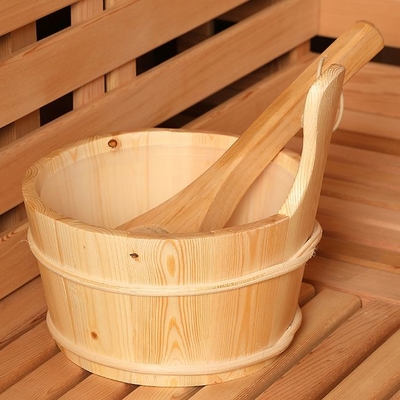 Cedar Steam Sauna Rounded Square rústico al aire libre con la techumbre de la tabla del betún