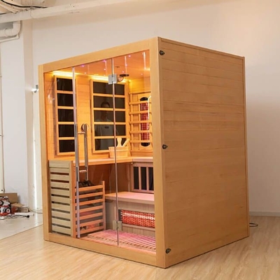 Persona infrarroja de madera sólida de la sauna 4 del vapor de la combinación interior de la cicuta