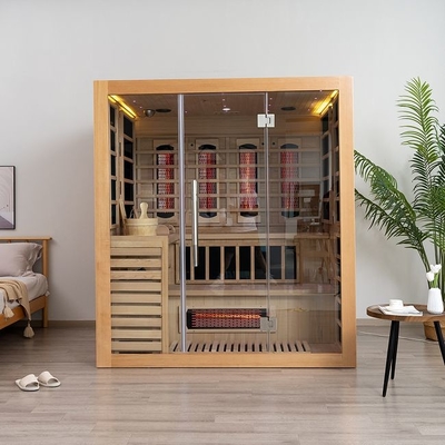 Persona infrarroja de madera sólida de la sauna 4 del vapor de la combinación interior de la cicuta
