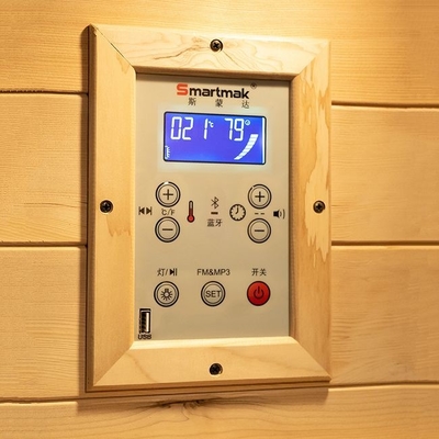 Pequeño de madera de madera sólido de lujo de la cicuta 1 de la sauna infrarroja casera canadiense de la persona