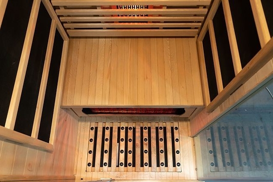 Pequeño de madera de madera sólido de lujo de la cicuta 1 de la sauna infrarroja casera canadiense de la persona