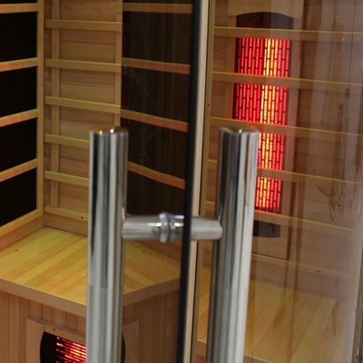 Espectro completo de madera sólido de lujo y sauna infrarroja de la persona del calentador 2 del carbono interior
