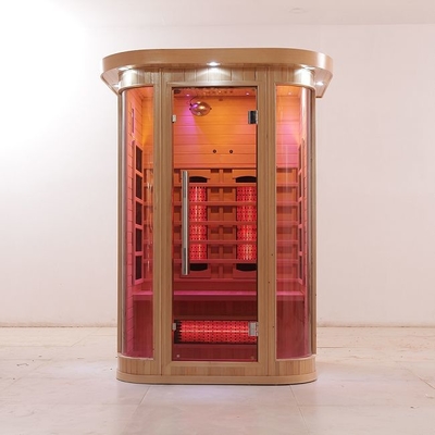 Espectro completo de madera sólido de lujo y sauna infrarroja de la persona del calentador 2 del carbono interior