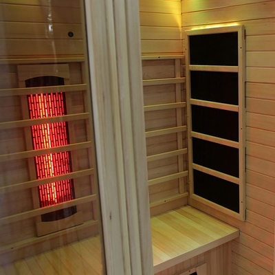 Espectro completo de madera sólido de lujo y sauna infrarroja de la persona del calentador 2 del carbono interior