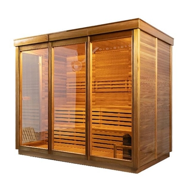 Diseño único de la sauna seca al aire libre roja de Cedar Wood Traditional Stove Heater de 6 personas