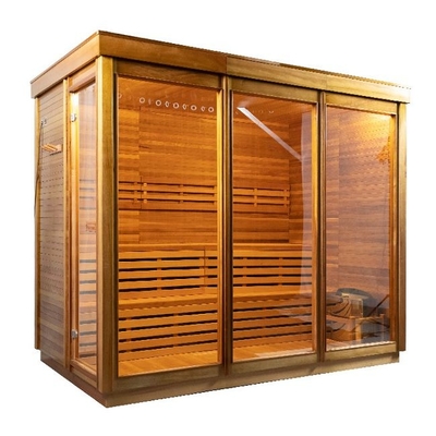 Diseño único de la sauna seca al aire libre roja de Cedar Wood Traditional Stove Heater de 6 personas