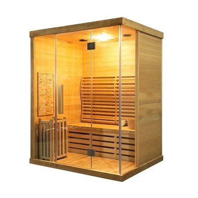 Sitio casero tradicional de madera sólido lujoso 3000W de la sauna de la persona de la cicuta 3