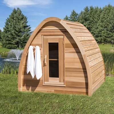 Sauna seca al aire libre de Mini Red Cedar Solid Wood para la persona 2 - 4