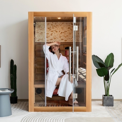 El lujo del proveedor de la fábrica relaja el sitio infrarrojo lejano de madera de la sauna para la persona 2