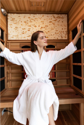 El lujo del proveedor de la fábrica relaja el sitio infrarrojo lejano de madera de la sauna para la persona 2