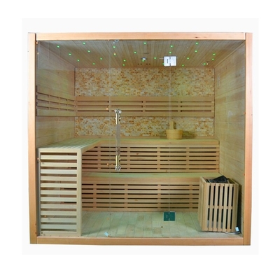 Uso interior de las personas del sitio 4 de la sauna del vapor seco de la cicuta canadiense de la madera sólida