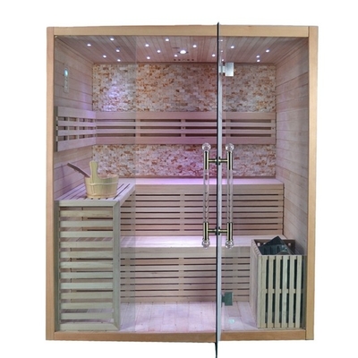 Uso interior de las personas del sitio 4 de la sauna del vapor seco de la cicuta canadiense de la madera sólida