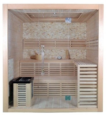 Uso interior de las personas del sitio 4 de la sauna del vapor seco de la cicuta canadiense de la madera sólida