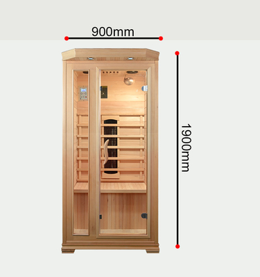 Sala de sauna casera de cedro de madera 900 * 900 * 1900 mm con vidrio templado de 8 mm