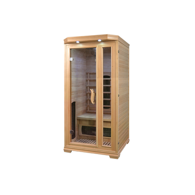 1750W Hemlock / Cedar Sala de sauna en casa con sistema de seguridad en forma rectangular de color de madera