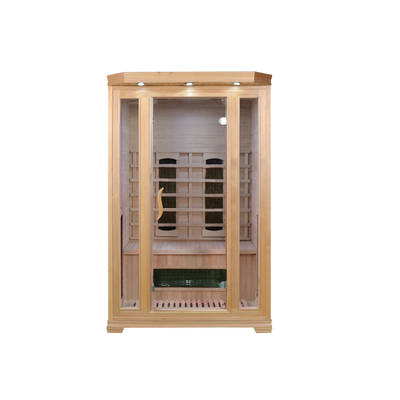 1750W Hemlock / Cedar Sala de sauna en casa con sistema de seguridad en forma rectangular de color de madera