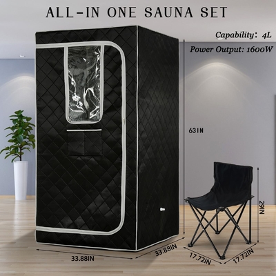 Sauna de vapor portátil de 110-120V AC 60Hz con ventanas transparentes y tela impermeable