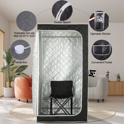 Sauna de vapor portátil de 110-120V AC 60Hz con ventanas transparentes y tela impermeable