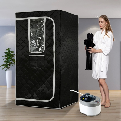Sauna de vapor portátil de tamaño completo con control de tiempo de 0 a 99 minutos y ventanas transparentes