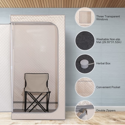 1 persona Sauna portátil para el hogar Sauna de cuerpo completo Portátil de pie Sauna húmeda interior