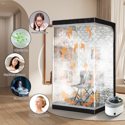 Sauna de vapor portátil con ventanas transparentes ahorrando tiempo para el gimnasio o el efecto del salón de sauna