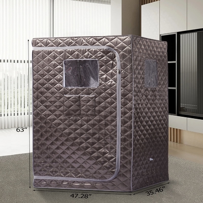 Sauna de vapor portátil de tamaño completo de color gris Sauna de spa para el hogar Sauna con capacidad de 4 litros de agua