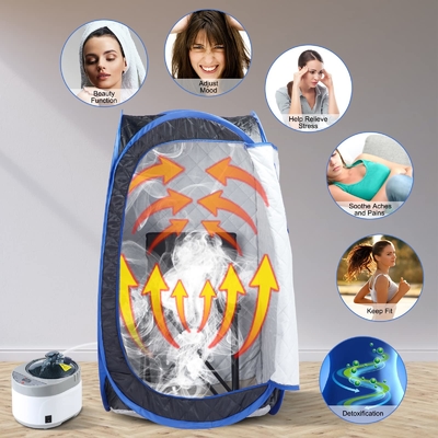 Tejido impermeable Sauna para una persona Tienda Sauna de vapor portátil con 1500W de potencia