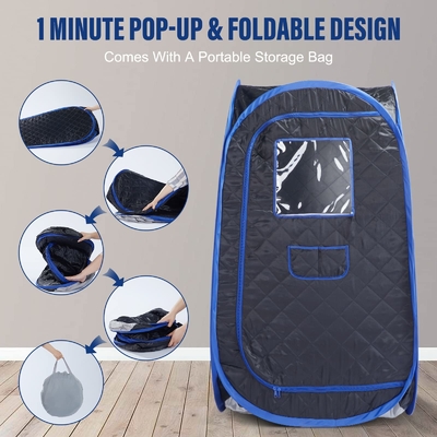 Tejido impermeable Sauna para una persona Tienda Sauna de vapor portátil con 1500W de potencia