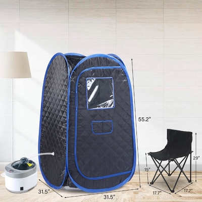 Tejido impermeable Sauna para una persona Tienda Sauna de vapor portátil con 1500W de potencia