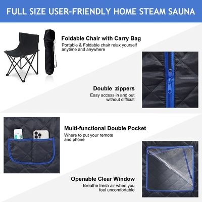 Tejido impermeable Sauna para una persona Tienda Sauna de vapor portátil con 1500W de potencia