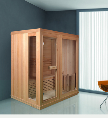 Sala de sauna de vapor tradicional con estufa y piedra