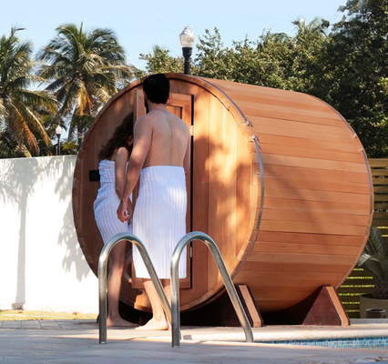 Barril de madera de pino canadiense en el exterior Sala de sauna de vapor tradicional 6000W