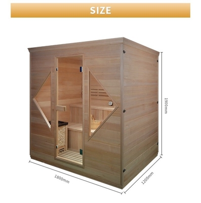 Porta de puerta de madera Sala de sauna de vapor tradicional para 4 personas en el interior