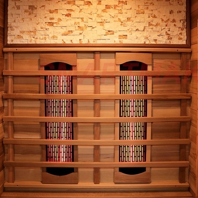 Sala de sauna de madera para dos personas