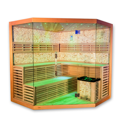 Sala de sauna tradicional de lujo para 5 - 6 personas Sala de sauna de vapor de sal del Himalaya