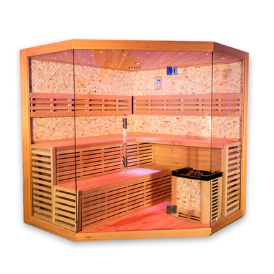 Sala de sauna tradicional de lujo para 5 - 6 personas Sala de sauna de vapor de sal del Himalaya