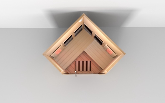 Sauna de lujo prefabricada de madera en interiores con sudor infrarrojo