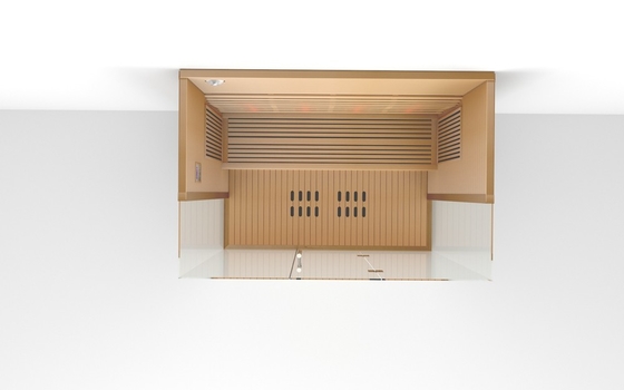 4 personas Cuadrado Sala de sauna de infrarrojos lejanos interior Material de cedro rojo