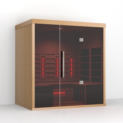 Controlador digital Sala de sauna de hemlock Sala de sauna de infrarrojos lejanos 4 personas