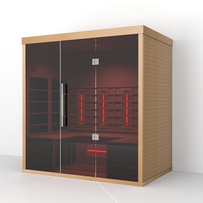 Controlador digital Sala de sauna de hemlock Sala de sauna de infrarrojos lejanos 4 personas